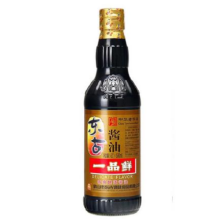 【中华老字号】“东古”一品鲜酱油，每瓶500ml（非转基因大豆、小池阳光晒制）