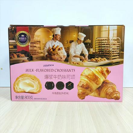【宝藏小吃】【巨好吃】爆浆牛奶味牛角包800g（面包巨巨巨松软，真的很软，真的很惊讶）