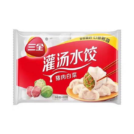 【蕞便宜】“三全”猪肉白菜水饺455g（每年为国人提供超130亿只饺子）