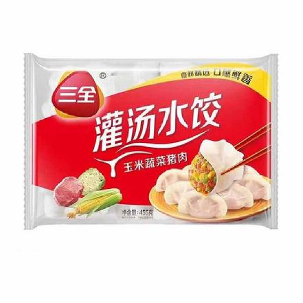 【蕞便宜】“三全”玉米蔬菜猪肉灌汤水饺455g（每年为国人提供超130亿只饺子）